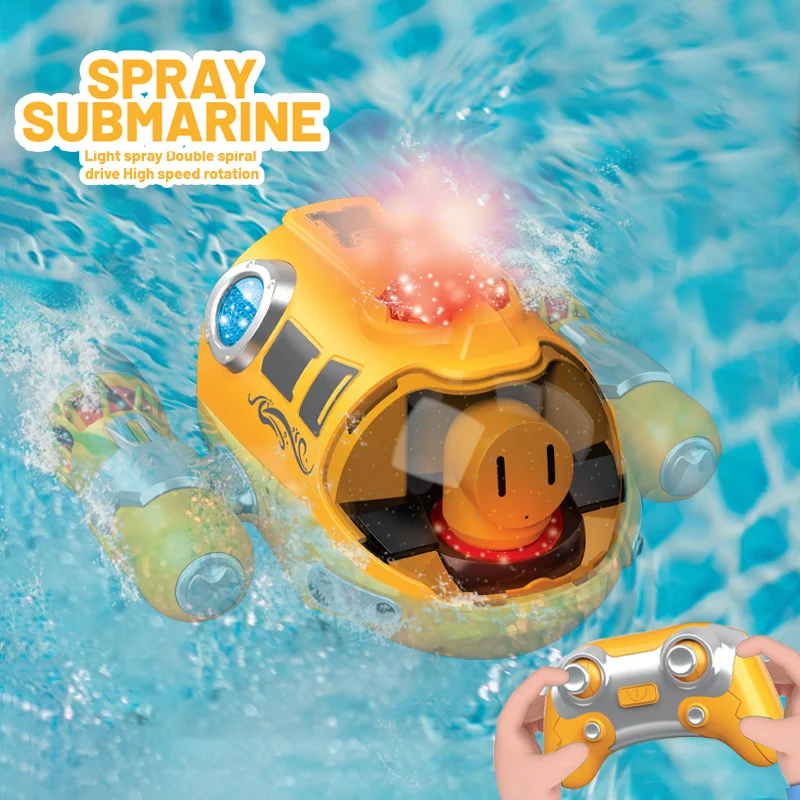 Boat Rc Spray Waterproof 2.4G High Speed Power Swimming Pool Bath Games Electric Rc Spraying Motorboat Kids Water Submarine Toys