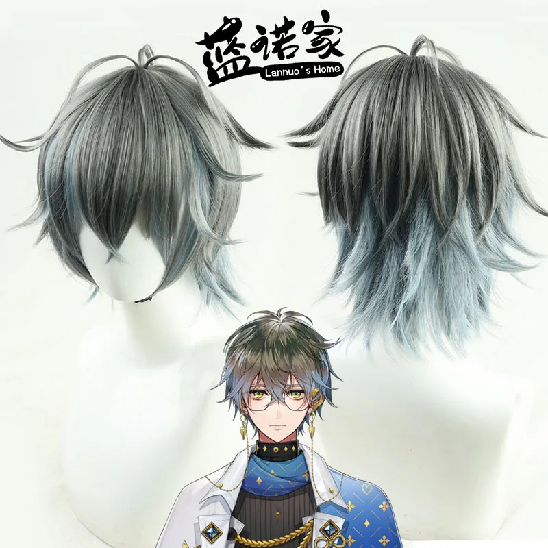 Virtual YouTube Vtuber Ike Eveland Cos Cosplay Wig Halloween Carnival Party Props Synthetic Hair Heat Resistant Fiber + Wig Cap