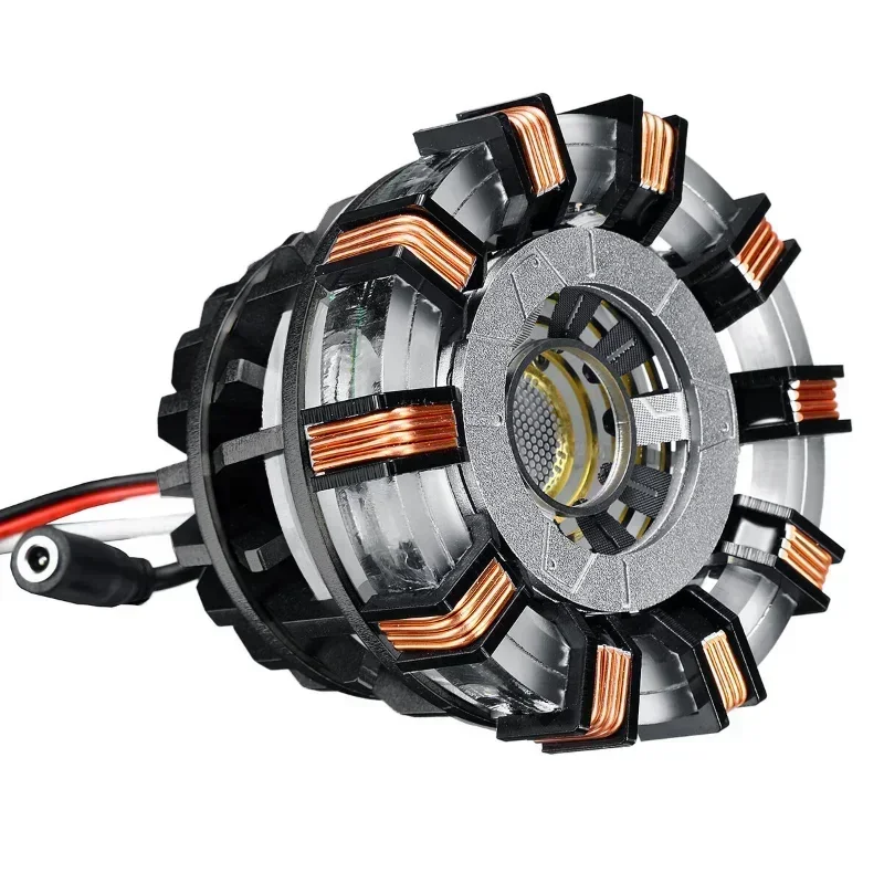 Aluminum Alloy Arc Reactor DIY Model Decorative MK1 MK2 Led Light Mark Chest Tony Heart Lamp Light Model Science Discovery Toy