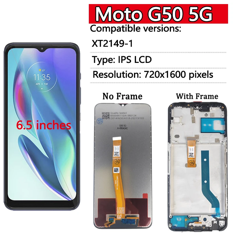 Neue Display Für Motorola Moto G10 G20 G30 G50 G60 G60S G100 LCD Display Touchscreen Digiziter Montage Für Moto G50 5G Display – Detail 7