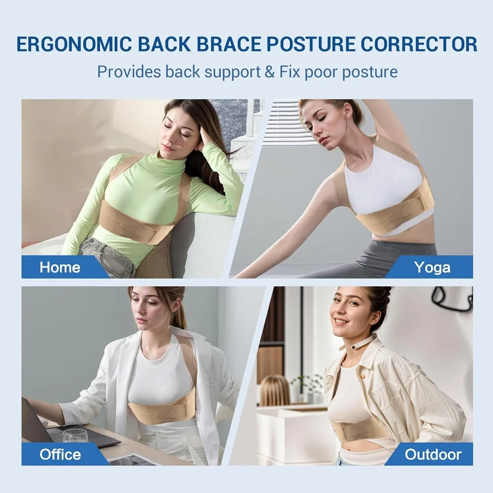 1 pz correttore posturale tutore per la schiena, comoda tracolla cintura per la correzione del gobbo supporto per la colonna vertebrale per uomini adulti donne sport