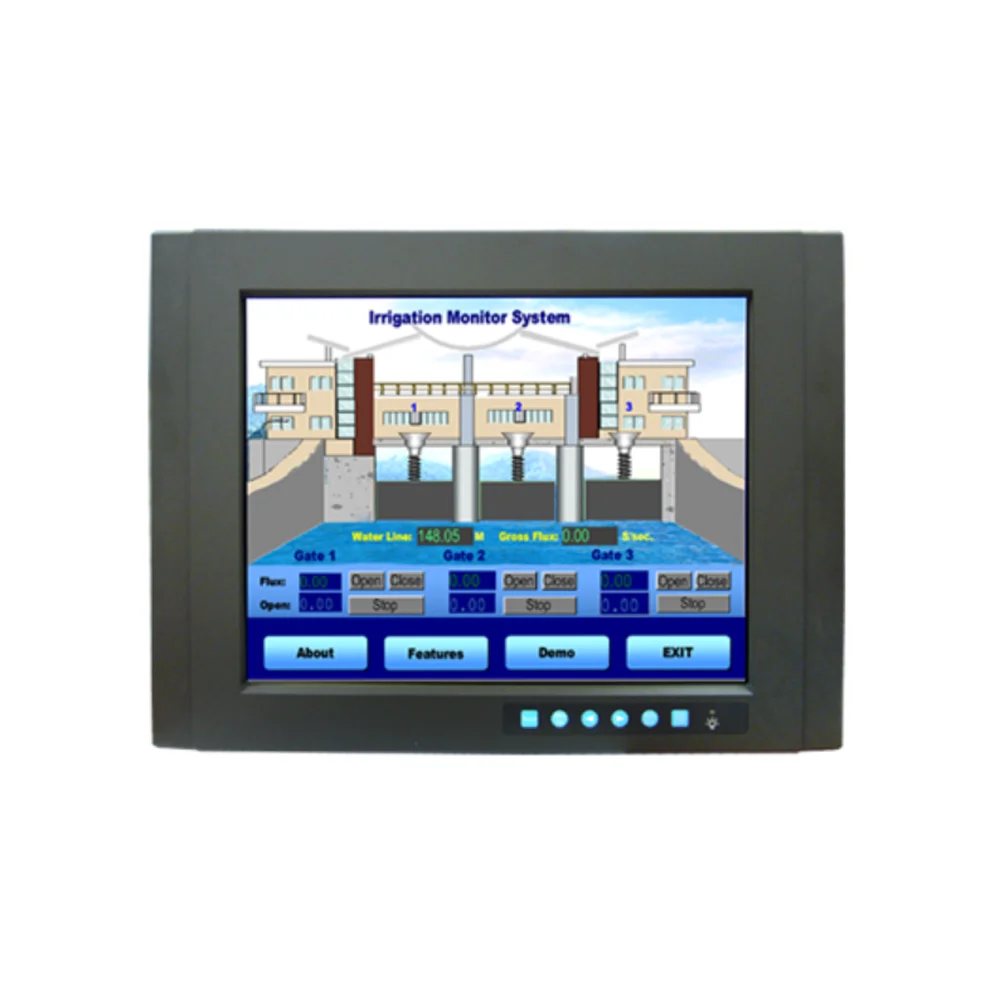 Advantech FPM-3151G 15 Inch XGA TFT LED LCD Backlight Lifetime Wide Operating Temperature Extremely Rugged Industrial Monitor