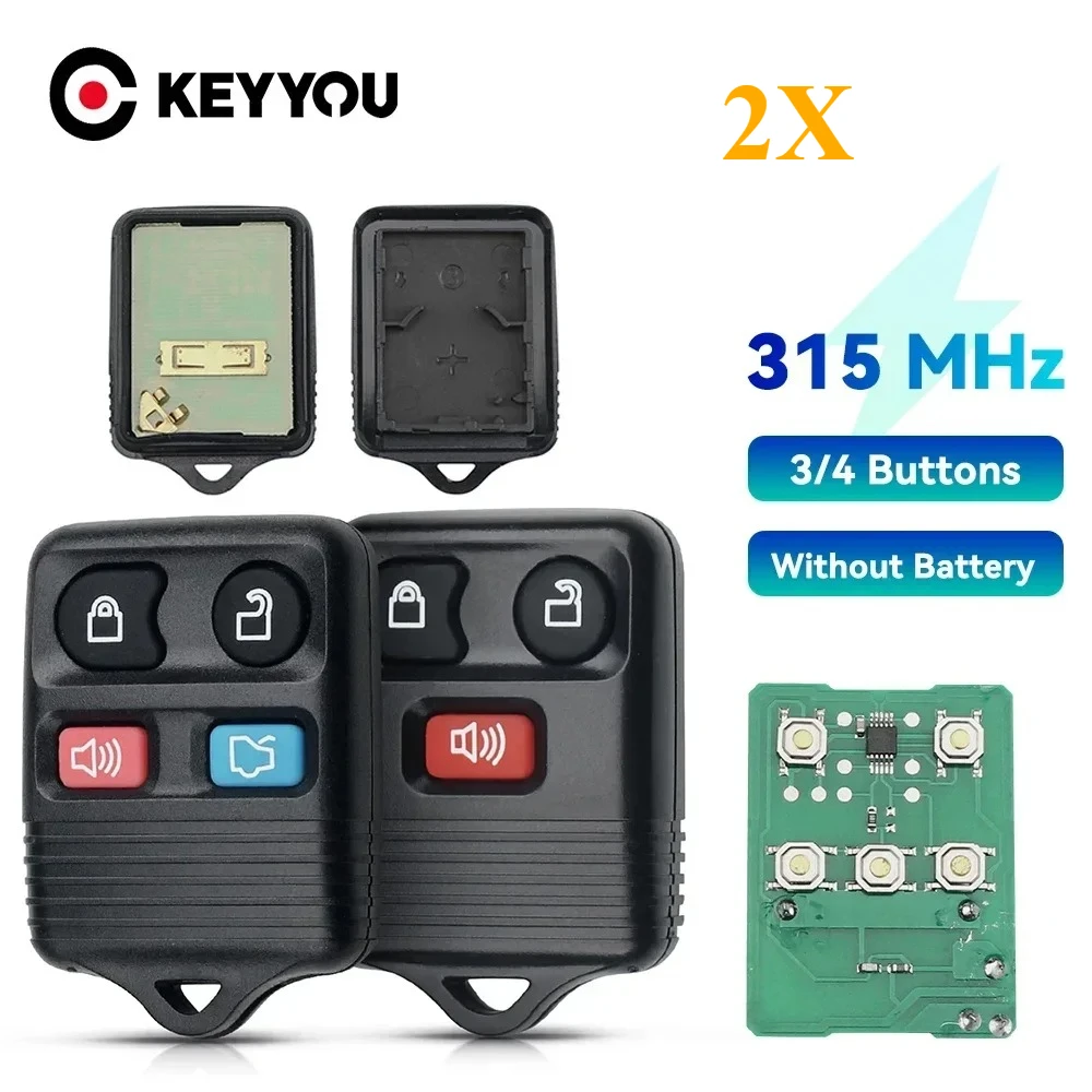 

KEYYOU 2 шт. дистанционный ключ от автомобиля 315 МГц 2/3 кнопки для Ford Escape Explorer