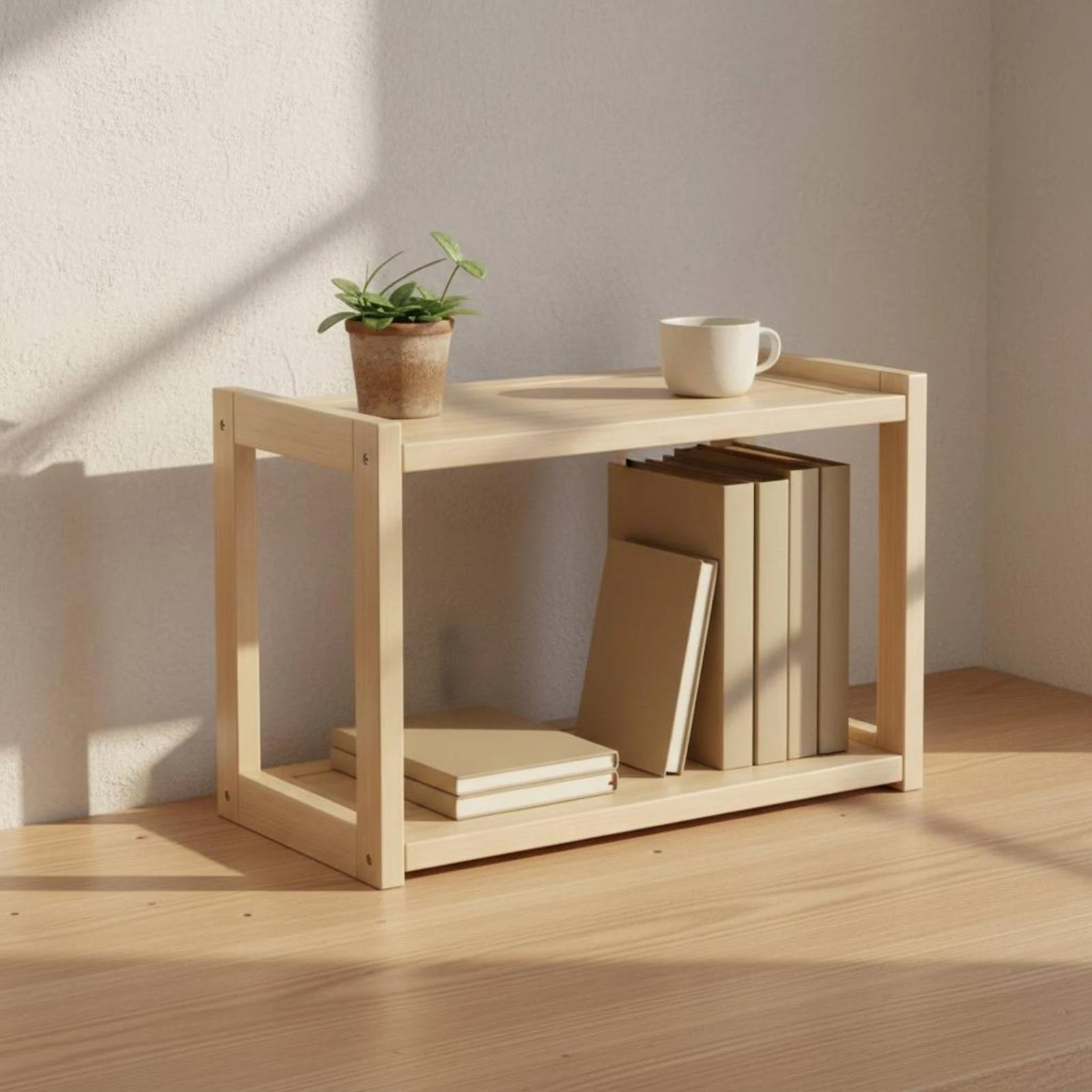Desktop Bookshelf Space Saving Wooden Desk Shelf Small Tabletop Storage Rack Heavy Duty 50 Lb Capacity Tabletop Book Organizer