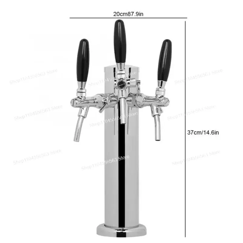 Adjustable 2 Faucet Beer Tower 3-Inch Beer Dispenser Keg Tower With Keg Coupler Connector Beer Line Kegerator Parts Kit