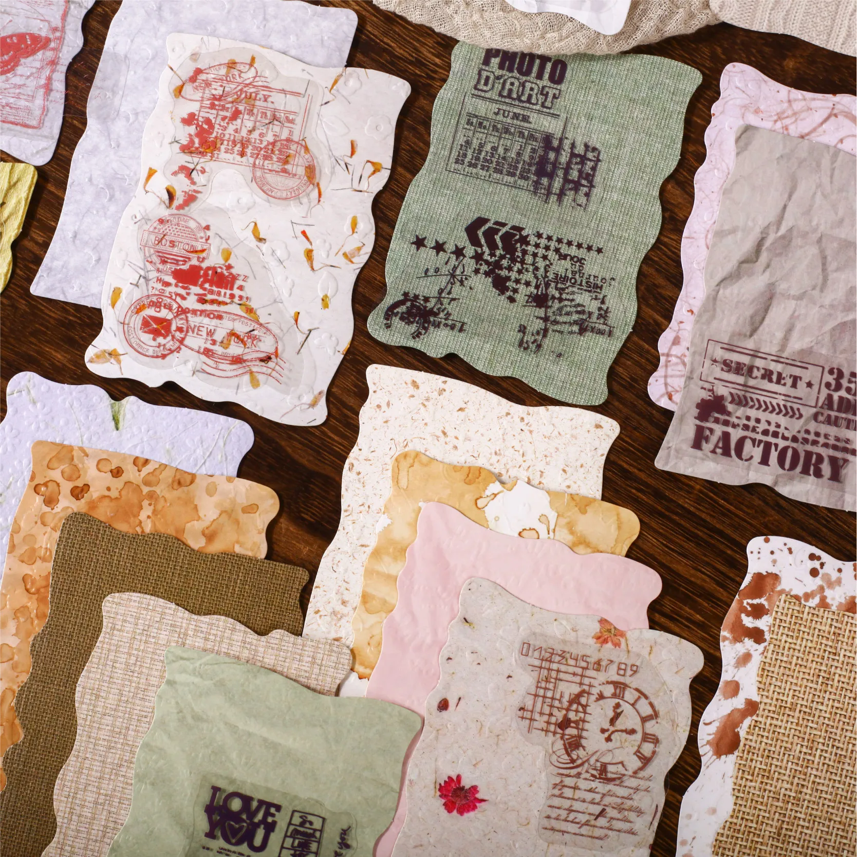 

Manuscript Series Vintage English Text Smudge Landscape Material Paper Creative DIY Junk Journal Collage Stationery