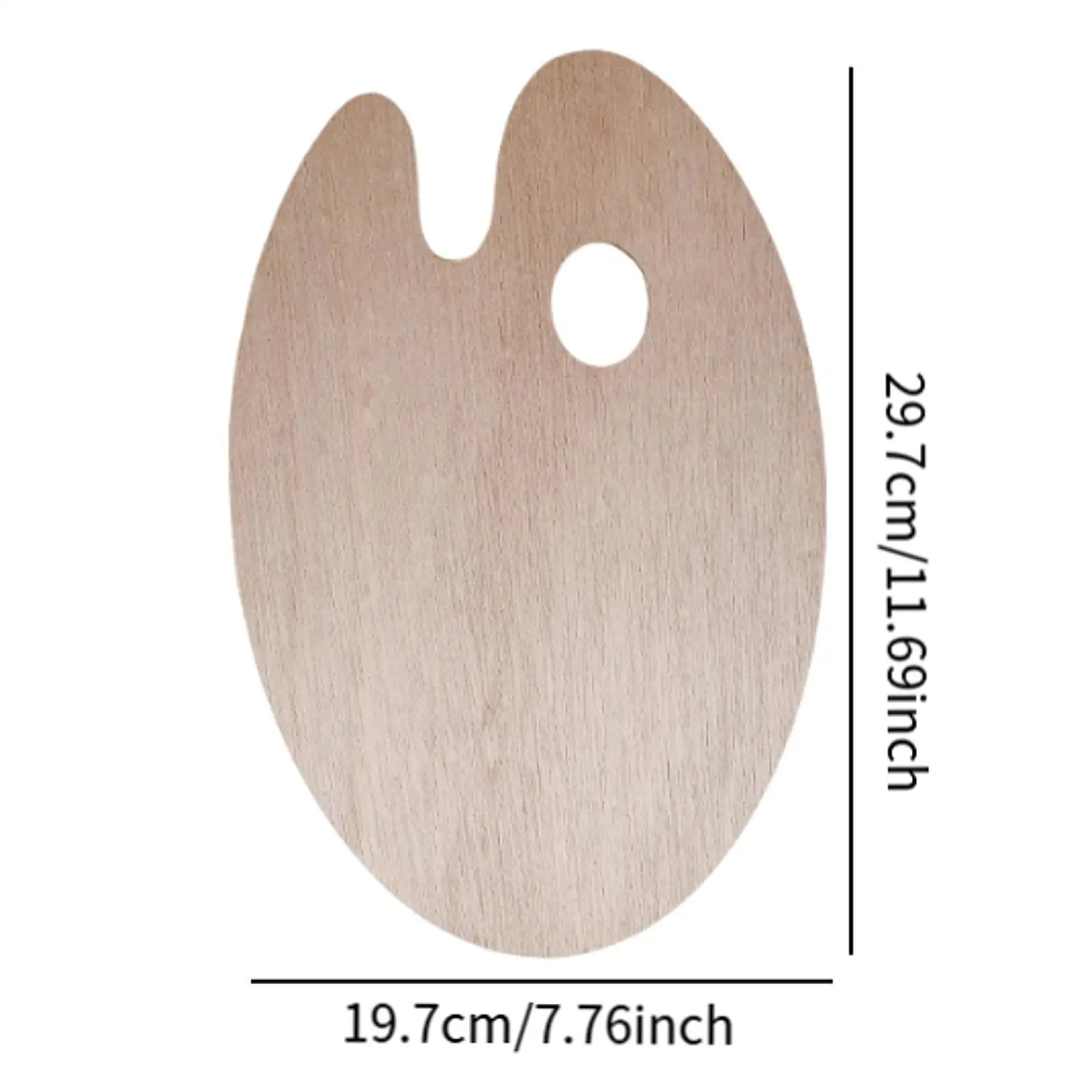 Paleta de pintura de madeira bandeja de pintura prática diy em forma oval bandeja de mistura de cores estudantes professores da escola starter