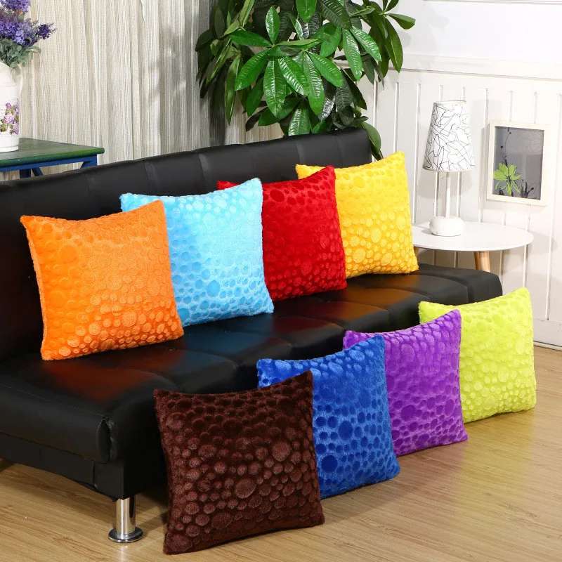

43x43cm Winter Soft Plush Square Sofa Cushion Cover Home Car Office Chairs Decoration Pillowcase