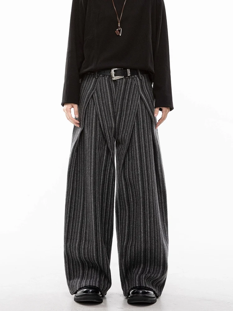 Pantalones urbanos a rayas grises para mujer, pantalones holgados Harajuku de los años 2000, ropa de calle Vintage Y2k, pantalones estilo japonés de los años 2000, ropa de moda