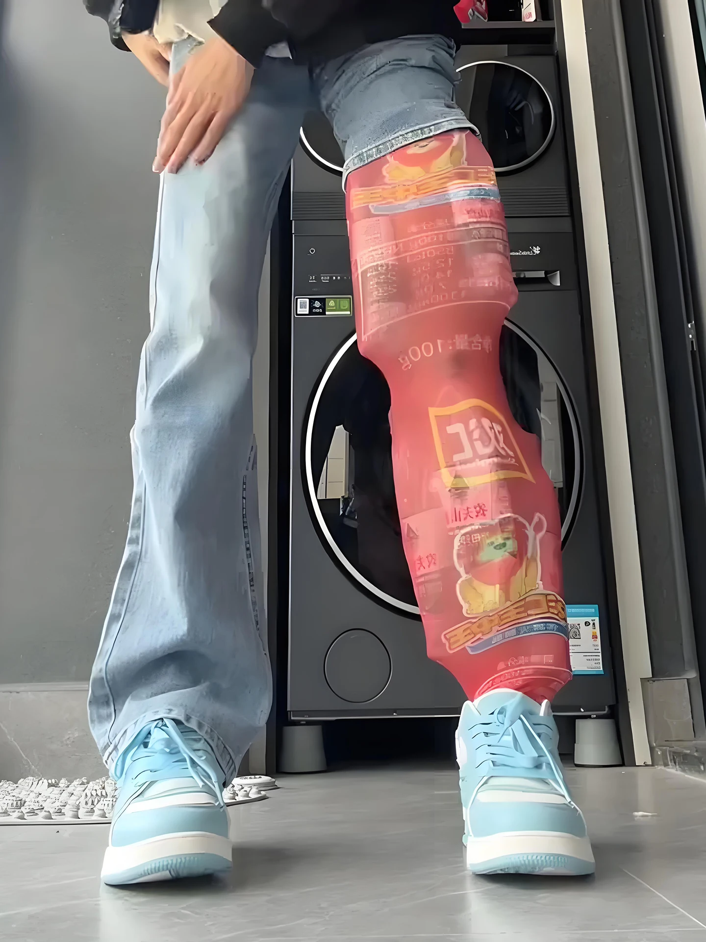 

Light Blue American Style Knife Jeans Men's Spring Autumn Slimming Leg Lengthening Straight Leg Micro Flared Pants