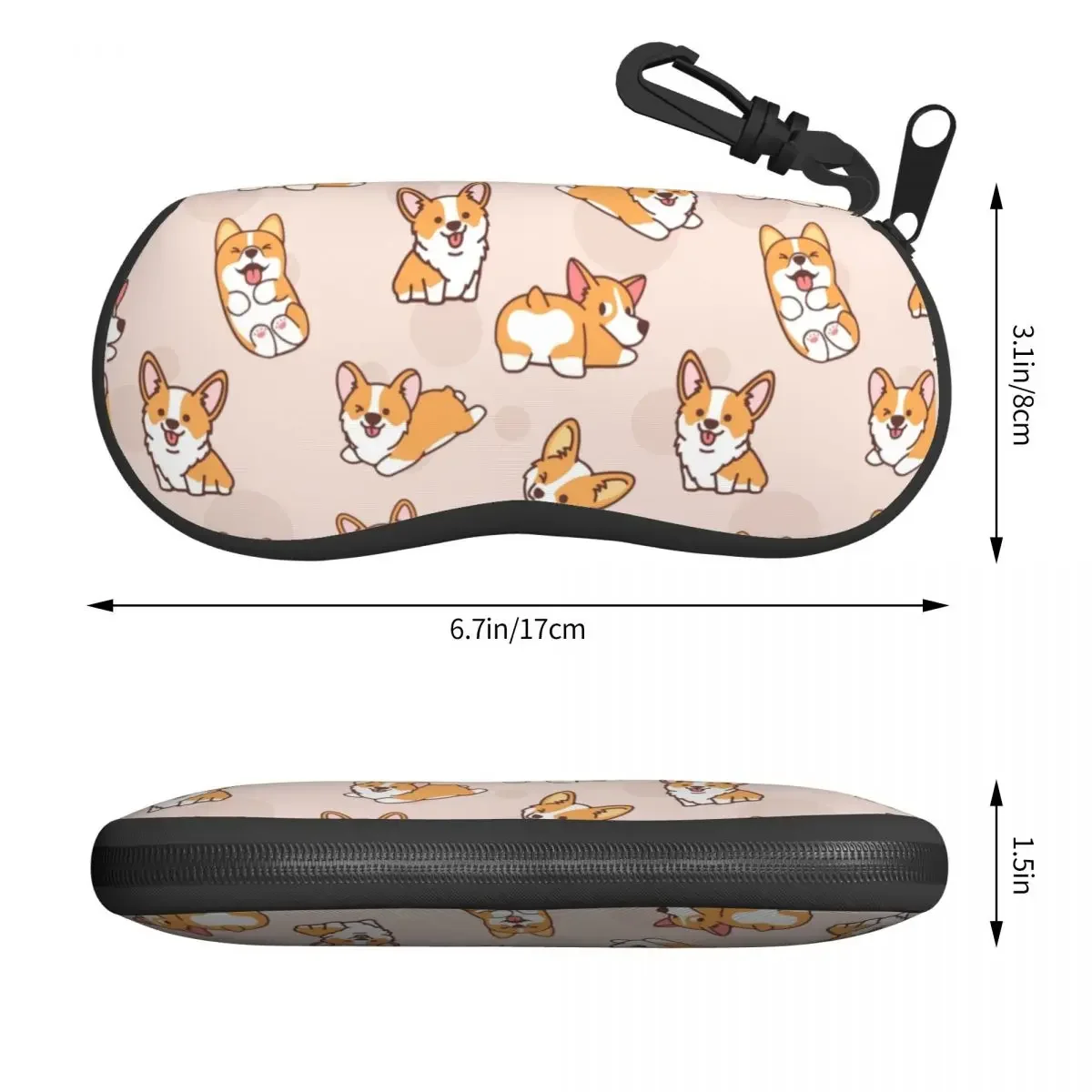 Étui de protection pour lunettes de soleil, coque de chiot Corgi drôle, mode, poudres à lunettes