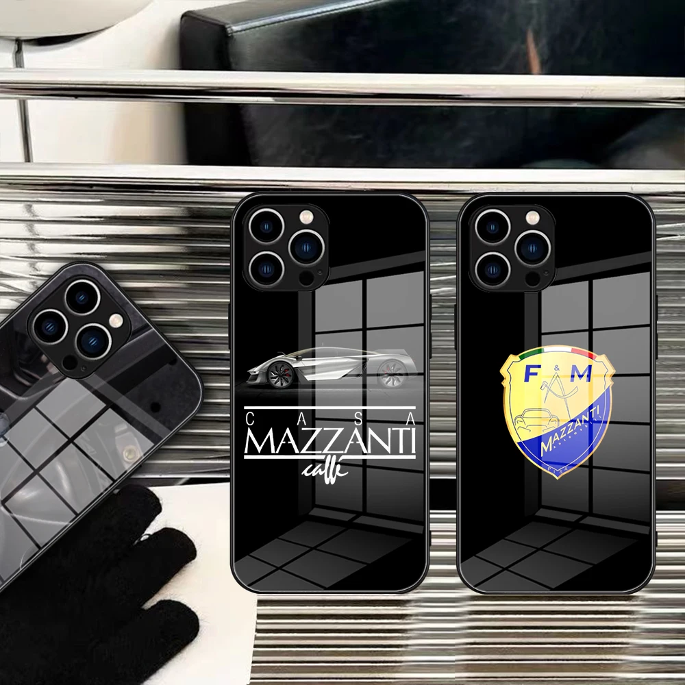 Fashion Mazzanti Evantra Pura Car Phone Case Tempered Glass for IPhone 15 14 11 12 Pro 8 7 14 15 Plus 13 14 Pro MAX XR Covers