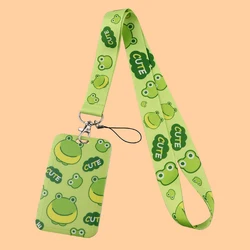 Cute Frog Lanyards ID Badge Holder Bank Bus Pass Card Case Cover Men Women's Bank Credit Card Holder Strap