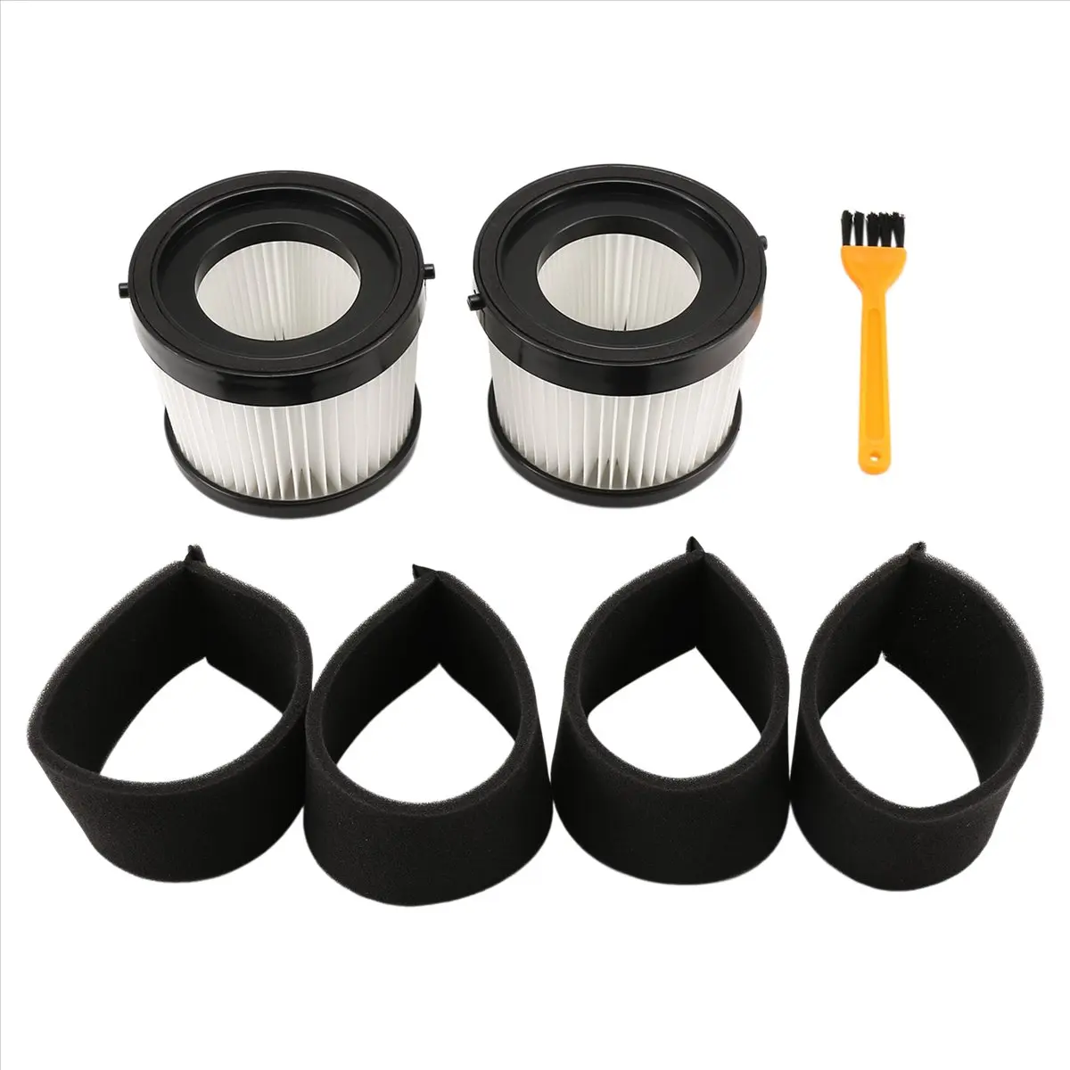 ABFS 2Pcs DCV5011H HEPA Filter for DCV501HB Cordless Handheld Vacuum, with 4 Foam Sleeve Filters & 1 Brush