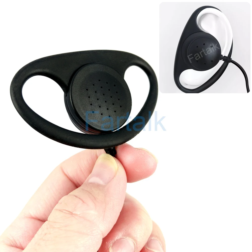 2 Pin D Shape Curve Earpiece Headset Mic for Motorola GP88 GP300 GP308 GP2000 CP140 CP200 CP300 CLS1450 EP450 Walkie Talkie