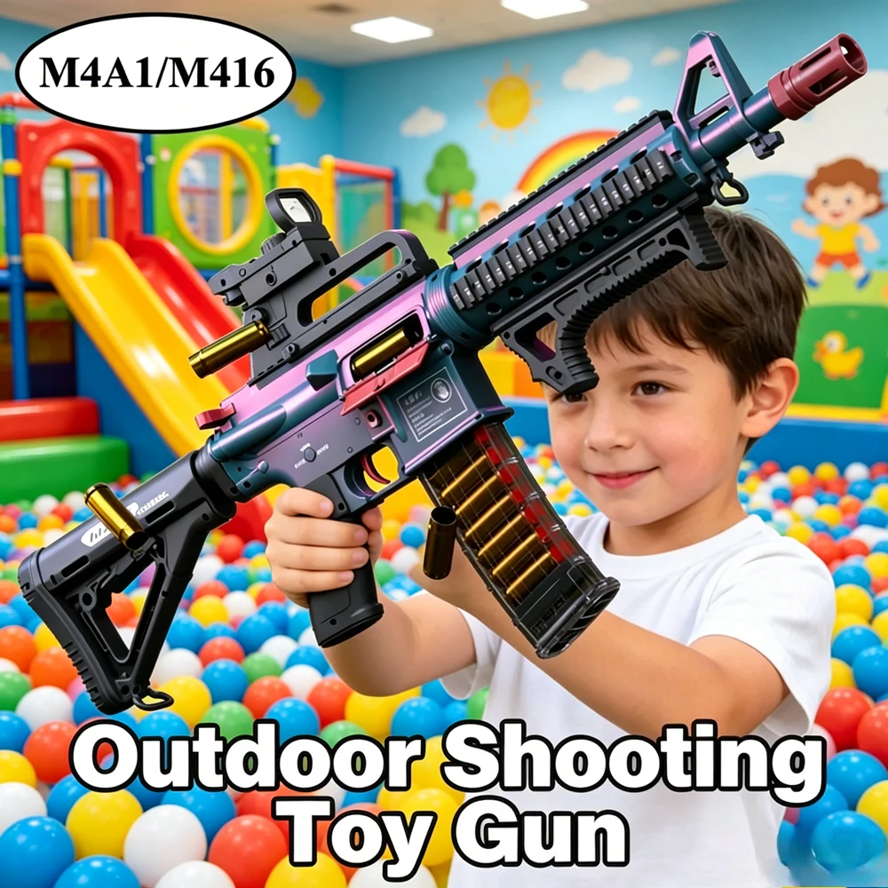 

Continuous Firing M4A1 Soft Bullet Toy Gun Electric Powered Shell Ejection Simulation Model Perfect Gift for Children