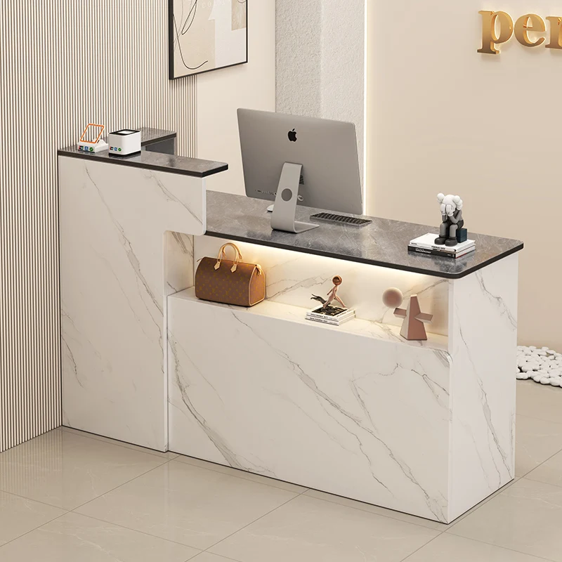 [Best]Cashier Bar Counter Simple Office Small Reception Desk Salon Escritorio De Recepcion Commercial Furni