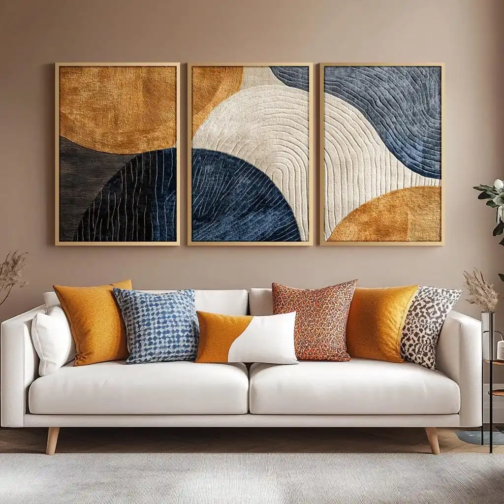 3pcs/Set Japandi Triptych Canvas Art Poster Nature Wall Decor Modern Artpiece Canvas Poster Abstract Canvas Art for Office Decor
