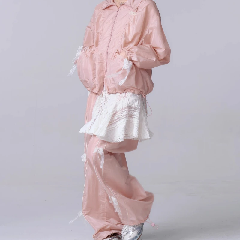 Nuevos pantalones de mujer de diseño Original, pantalones finos de verano 2025, pantalones con lazo de encaje atados en el pie, nuevos pantalones deportivos informales holgados y cómodos para mujer