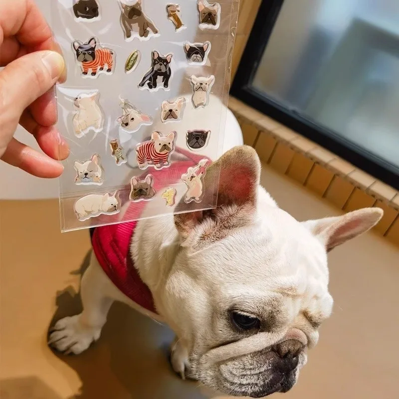 

1 шт. водонепроницаемые наклейки с французским бульдогом, милые желейные стикеры для ноутбука, чехла для телефона, бутылки для воды, скейтборда, декор для творчества