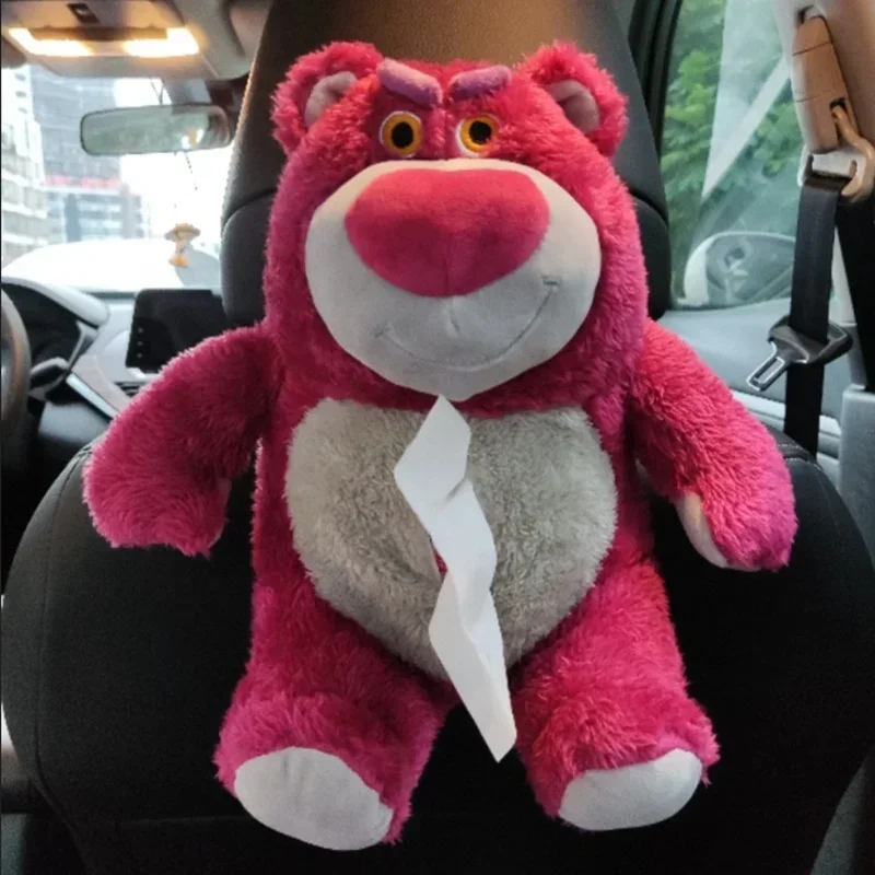 Anime Disney z serii pluszowa lalka pudełko na chusteczki do samochodu kreskówki Lotso LinaBell StellaLou Plushie szuflady samochodowe akcesoria