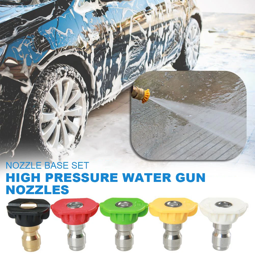 Spray Nozzle Sets with Stand Holder 1/4 Quick Connect Spray Nozzle Tips Set with Nozzle Holder 5000 PSI Metal Daily for Garden