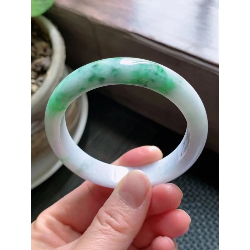 

with White Background Source Bright Green Genuine a Jade Bracelet