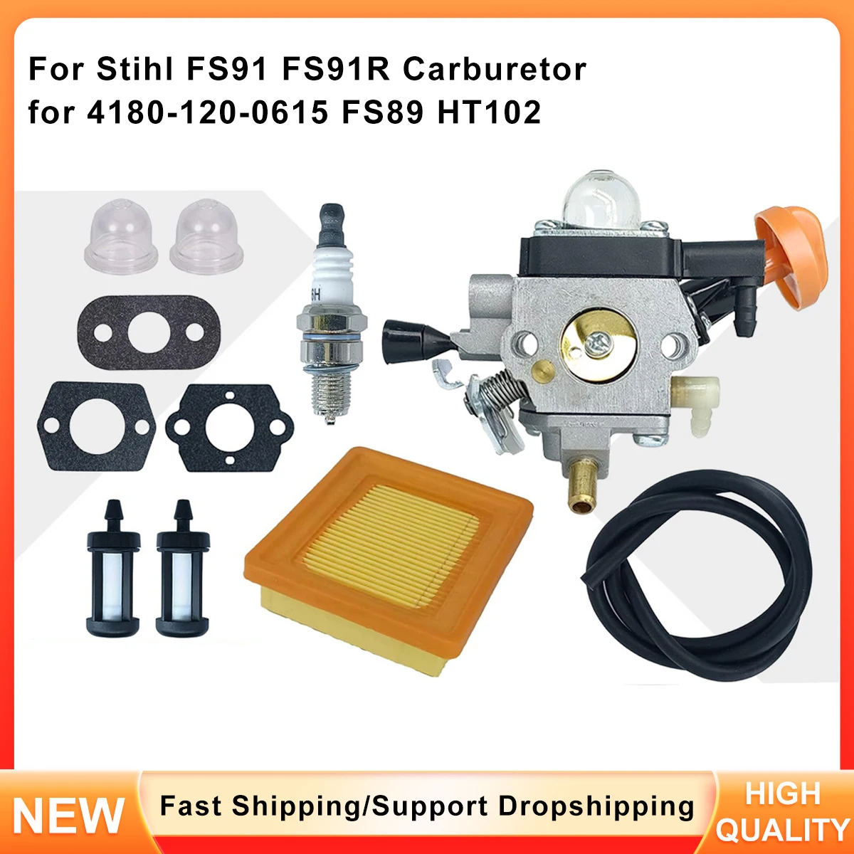 

Carburetor Kit 4180-120-0615 for Stihl FS91 FS91R FS89 HT102 Trimmer