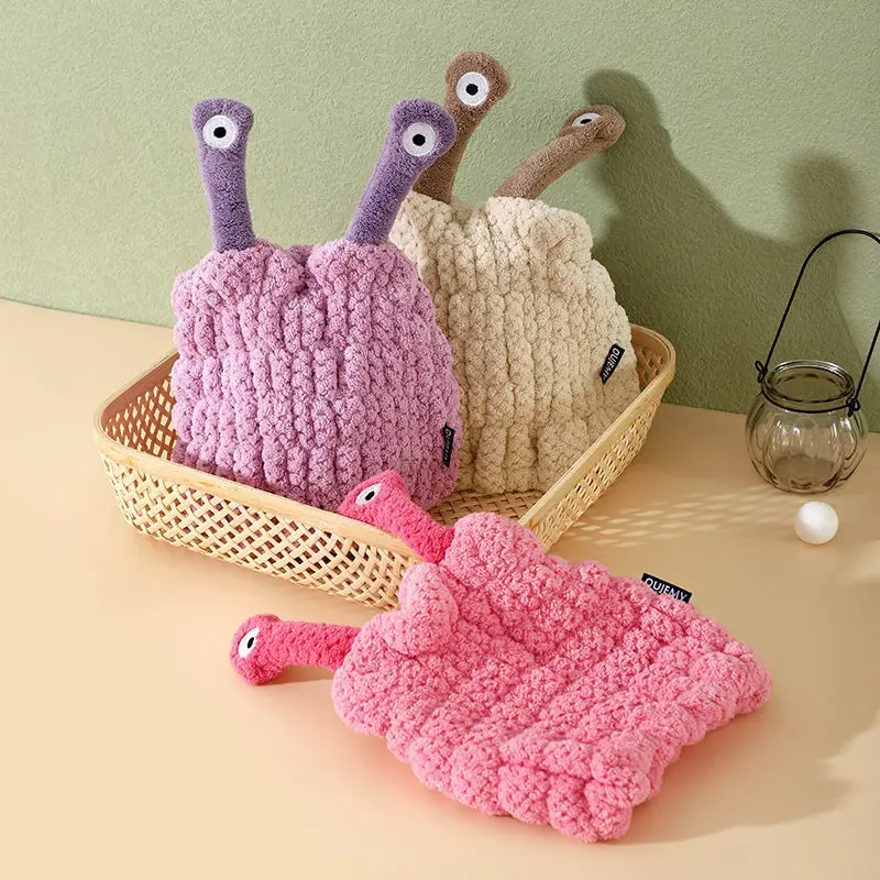 Elastic Microfiber Kids Dry Hair Cap Adorable Monster Shape Super Water‑Absorbent Quick Drying Turban Hat for Baby Girls Boys