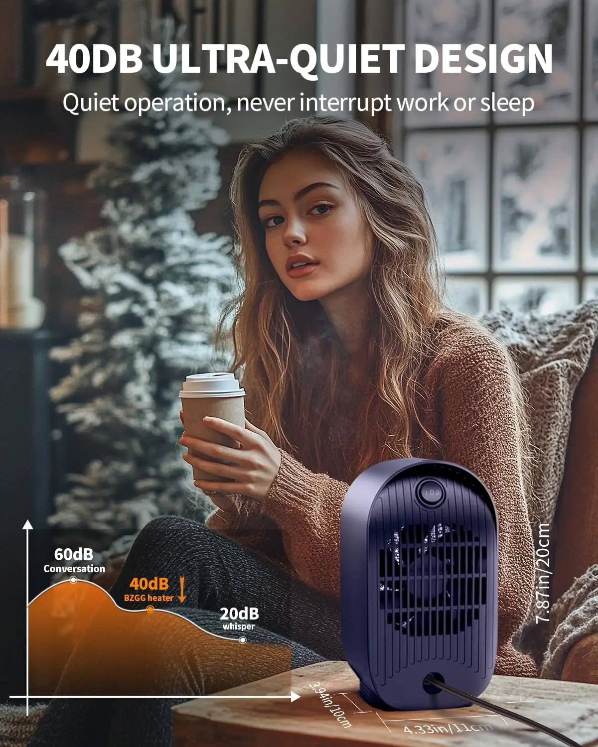 2026 New Upgrade Space Heater, Portable Small Heaters For Indoor Use, Electric Desk Heater With Overheat And Tip-Over Protection