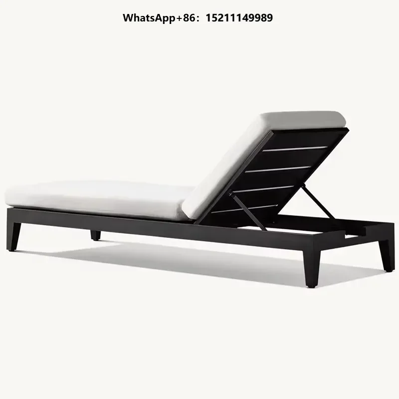 Outdoor Sun Lounger Aluminum Frame  Beach Swimming Pool Lounge Chair