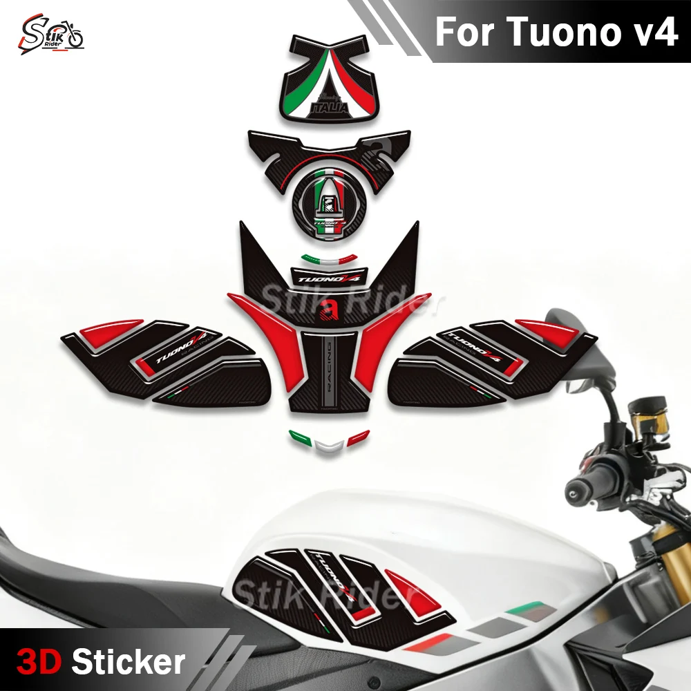 

For Aprilia Tuono v4 Factory 1100 Motorcycle Tank Pad Cap TankPad Grips Gas Fuel Kit Knee Stickers Decals Protector 2021 - 2026