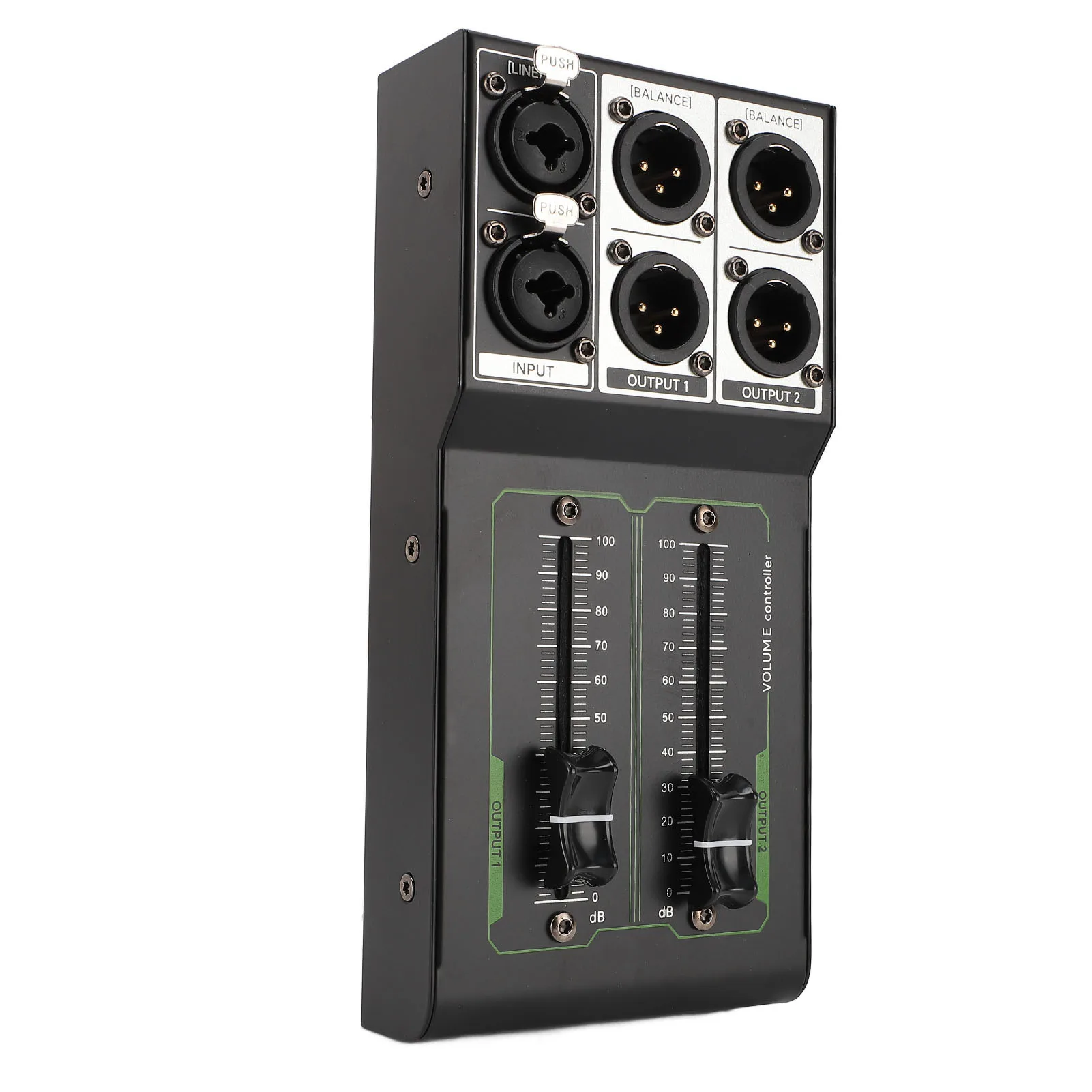 Passive Volume Controller All Metal Lossless 1 in 2 Out Accurate Stereo Volume Controller for Studio and Home Sound System