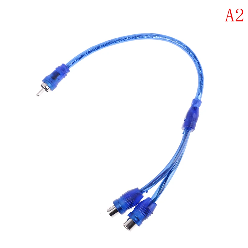 Adaptador de Audio para coche, Conector de Cable, sistema de Audio, Subwoofer, altavoz portátil, 2 RCA hembra a 1 RCA macho