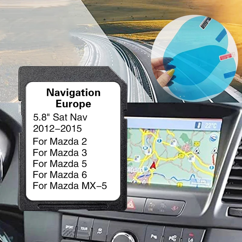 for Mazda 2/3/5/6/MX-5 2012-2015 Car SD Card Europa UK Maps Navigation AVN1 units Software NVA-SD8110EU with Free Anti Fog Flim