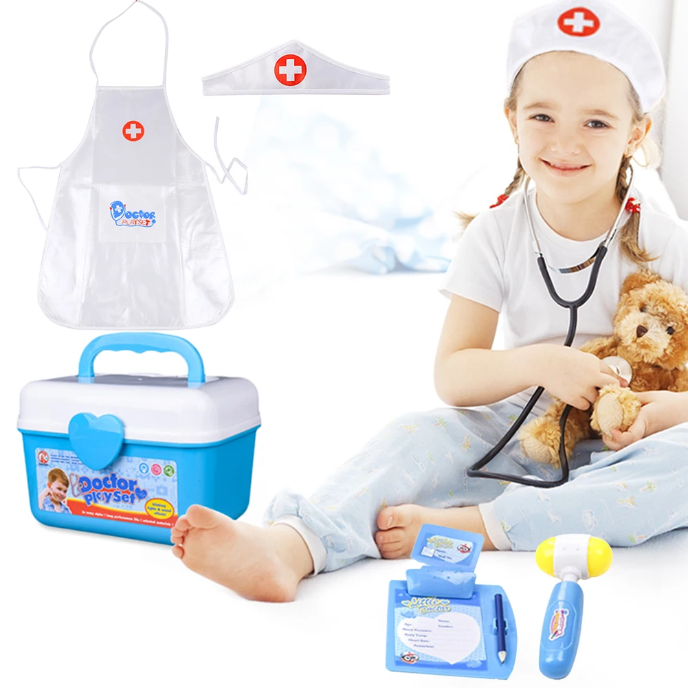 Doctor's Toys For Children Pretend Play Nurse Doctor Cloth Doctor Nurse Role Play Costume For Kids Gift for 3-10 years old