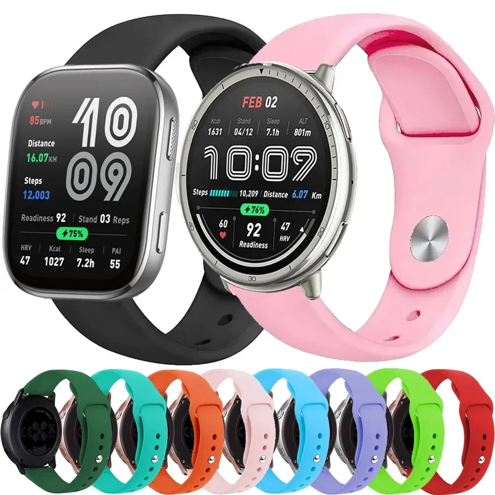 20/22mm Silikonarmband für Amazfit Active 2/3/Max/GTS 4 3 Mini Cheetah Round Sportarmband für Amazfit Bip 6/5 Balance GTR 4-3
