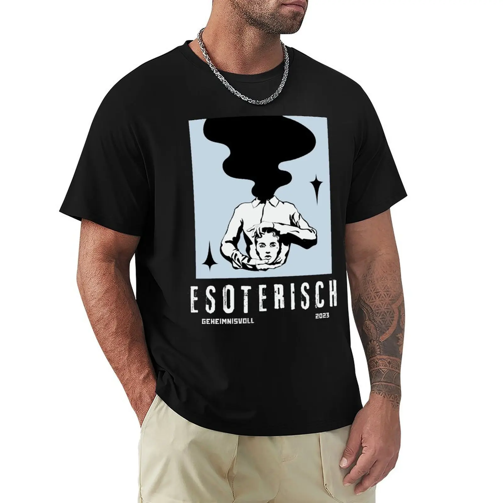 

Esoterisch - Geheimnisvoll Pastel Blue Background T-Shirt Plus Size Summer Casual T-Shirt