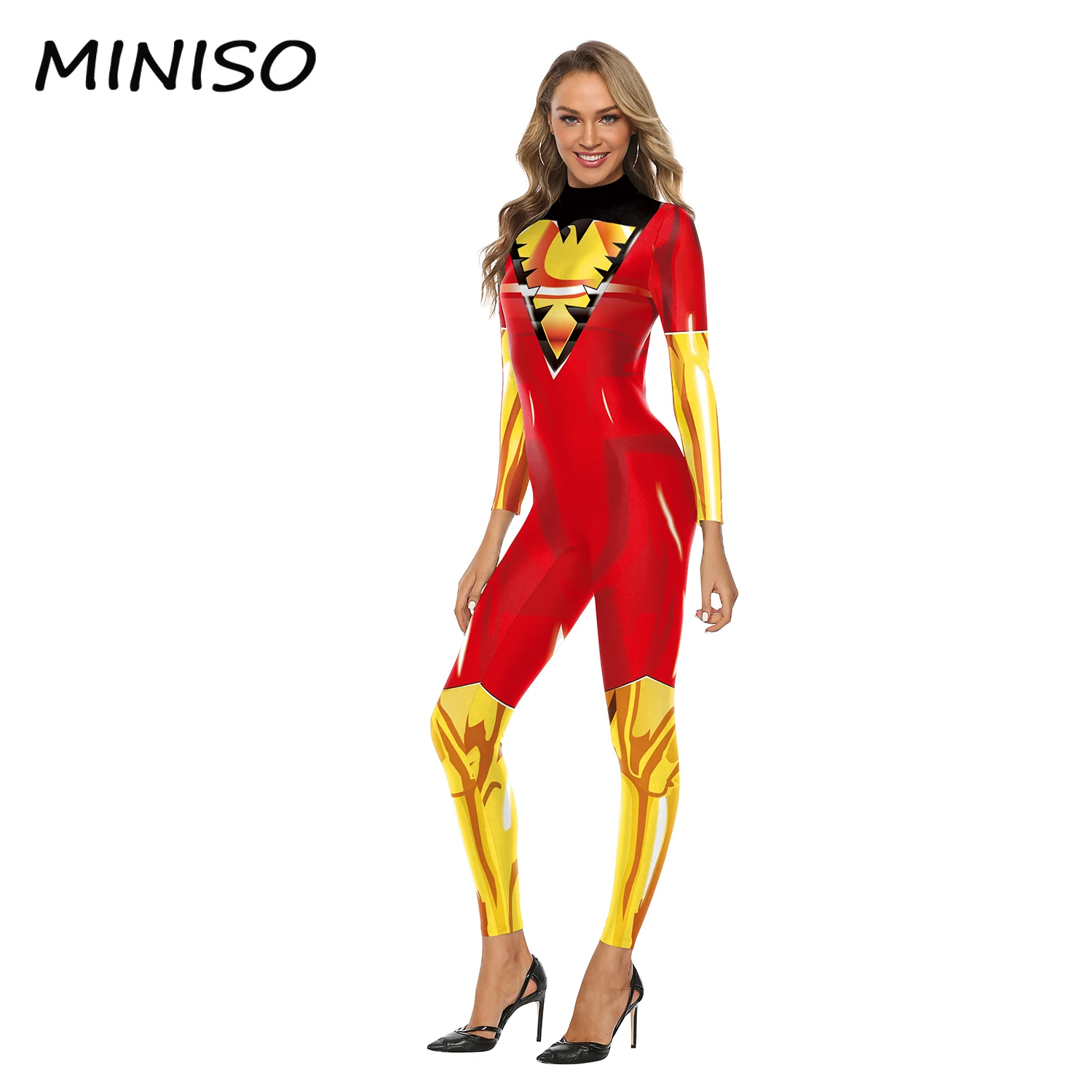 MINISO Costume di Halloween Cosplay Movie X Men Zentai Suits tuta stampata in 3D Carnival Fancy Dress abiti da donna Sexy tute