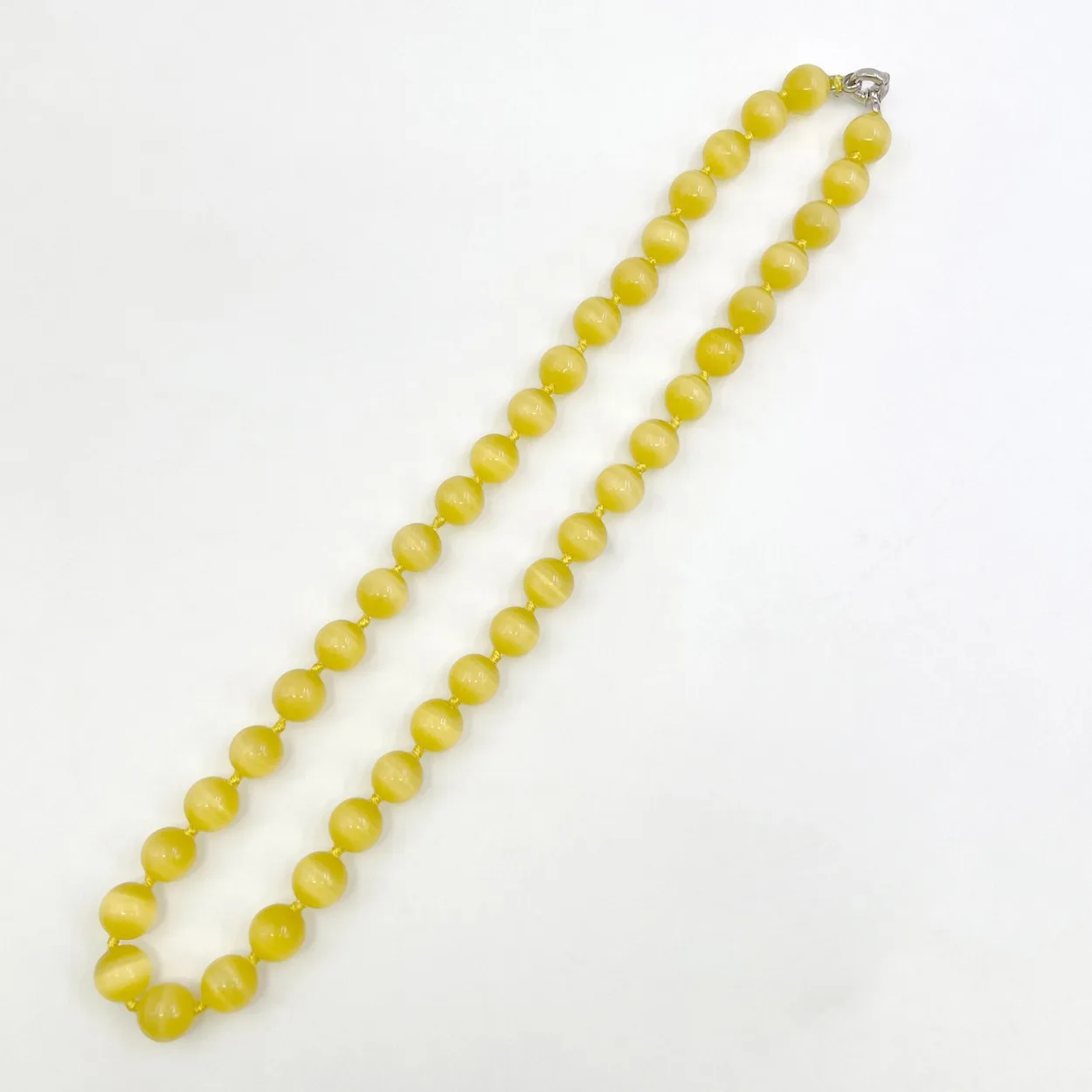 10mm Round Yellow Cats Eyesd Mexican Opal Necklace Beads Jewelry Making Design Natural Stone Neck Wear Women DIY Christmas Gifts