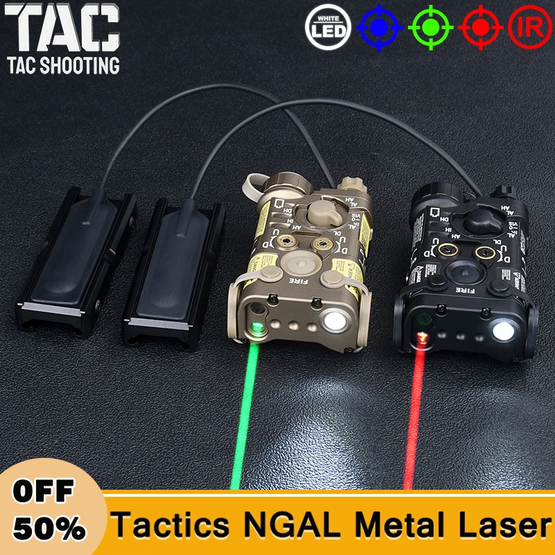 

NGAL Tactical Metal Laser Red Green Blue Dot Aiming White Light LED Hunting Scout Flashlight Switch Fixed CardSlot Fit 20MM Rail