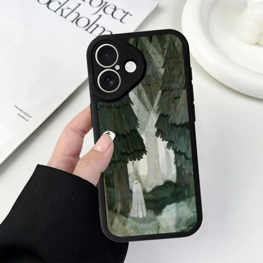 Phone Case For iPhone 16 Pro Max Silicone Skin Case Pine Forest Clearing