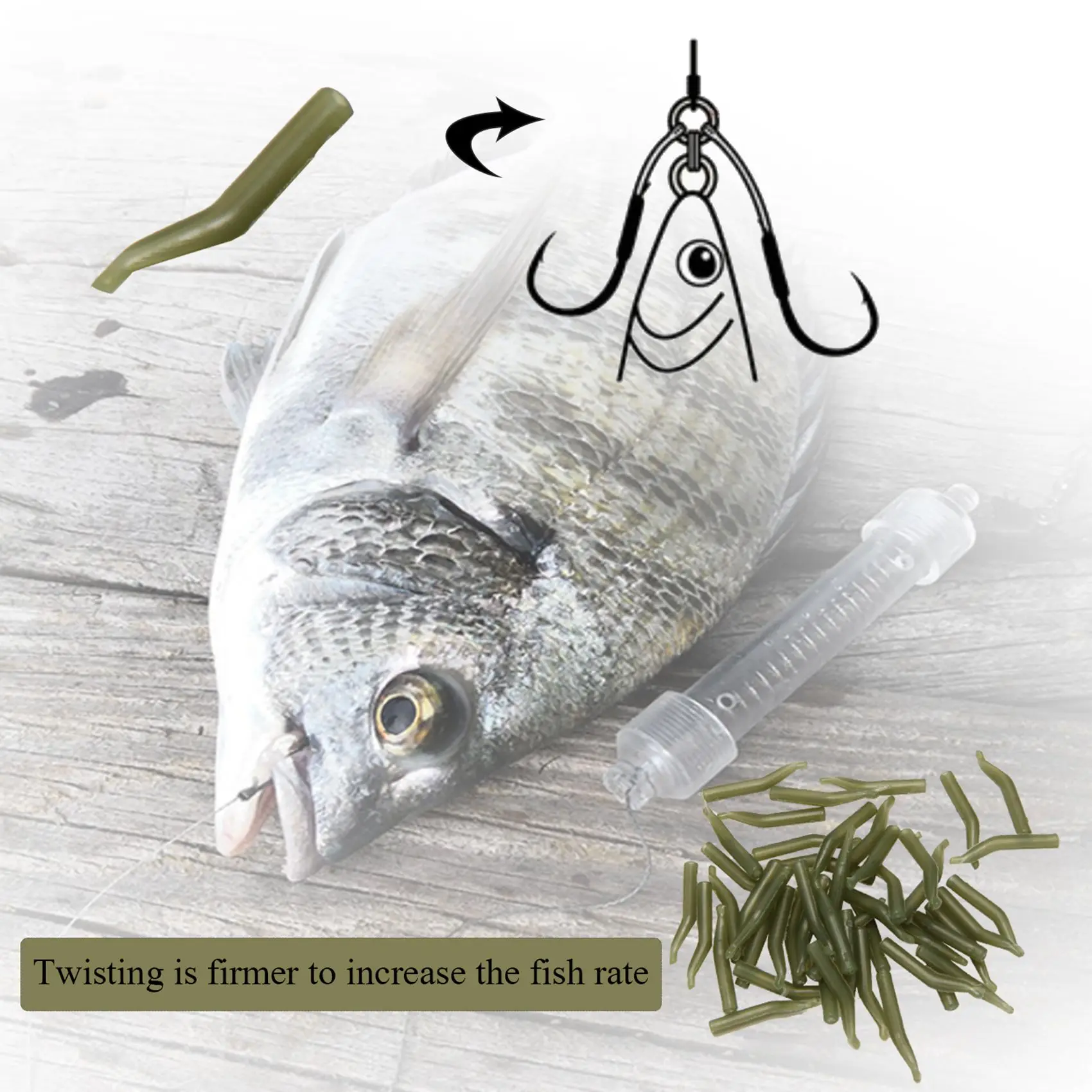 كم خطاف صيد سمك الشبوط مضاد للتشابك ، مصفف خط تلاعب الشعر ، كيكرز لينة ، ملحقات محاذاة الخط ، 50 في اللوت