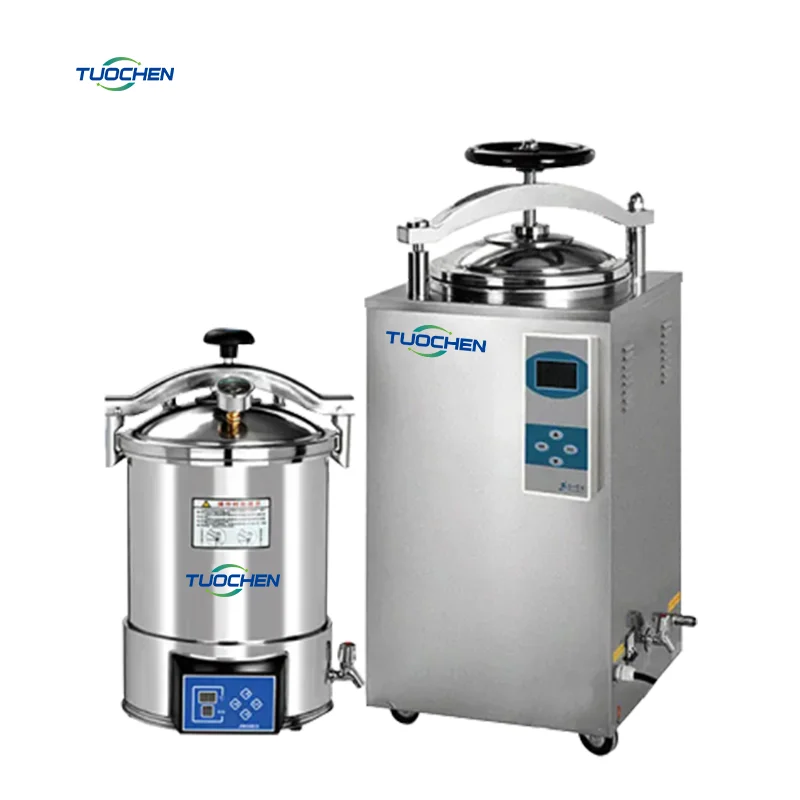 High Pressure Steam Sterilizer For Mushroom Growing Equipment 75L 100L Capacity Autoclaves CLASS B Lightweight Construction