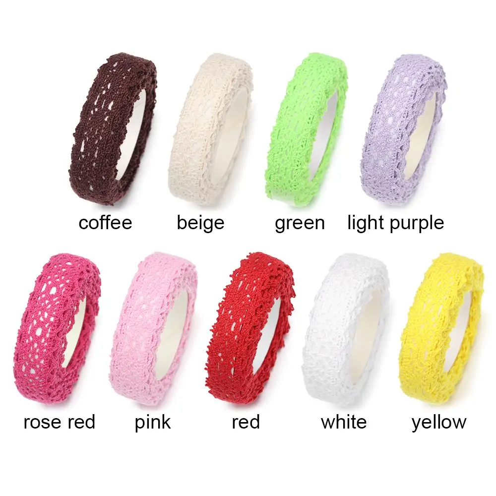 Lace Tapes Adhesive Fabric Cotton Lace Trimming Ribbon Lace Fabric DIY Embroidery for DIY Craft Wedding Decor Stationery Gifts