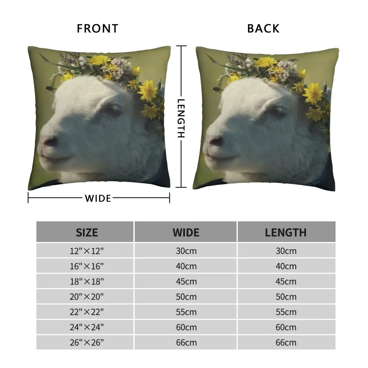 Lamb Movie Scene Square Pillowcase Polyester Linen Velvet Creative Zip Decorative Throw Pillow Case Room Cushion Cover 45x45