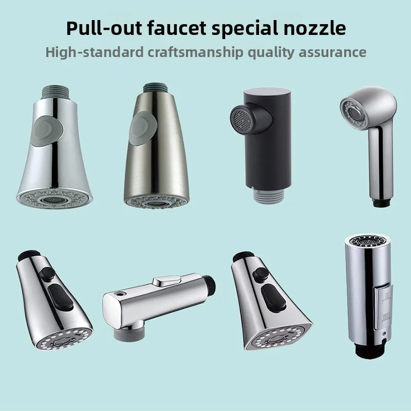 

Kitchen Pull Out Faucet Sprayer Nozzle 3 Modes ABS Water Saving Bathroom Basin Sink Shower Spray Head for 1/2" Connection
