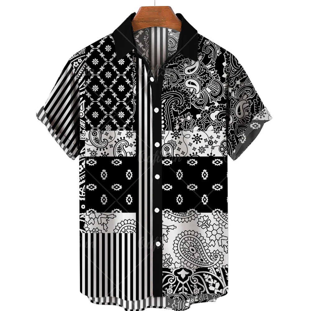 Men\'s Hawaiian Shirt 3D Fashion Imported Clothing Cashew Flower Printed Single-breasted For Men Tops 2023 Casual Dress