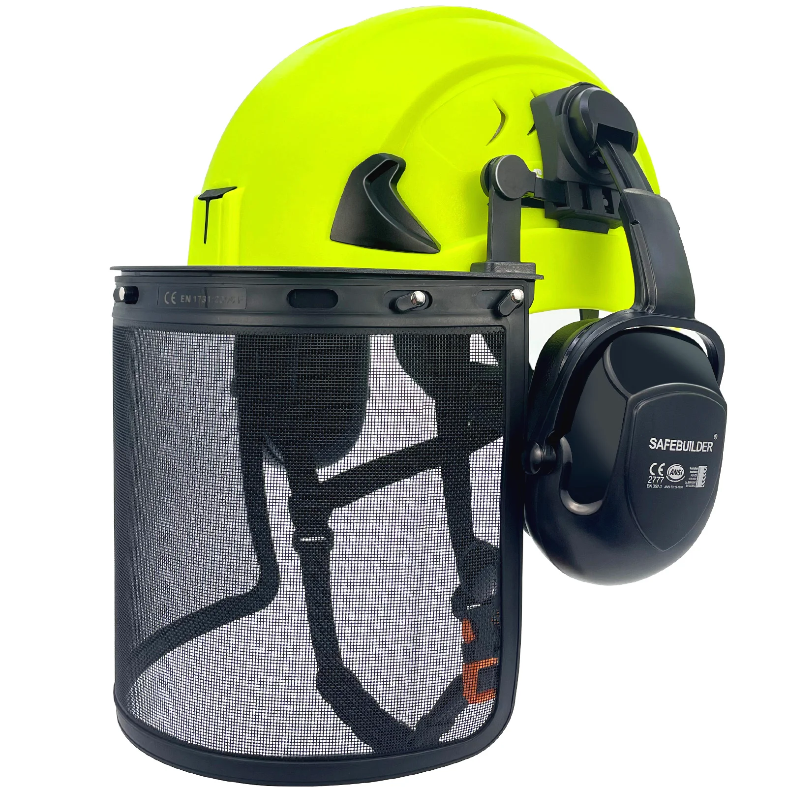 

Forestry Chainsaw Tree Work Safety Helmet Vented Hard Hats With Ear Muffs Face Shield Outdoor Hardhats TYPE 2 Class C Cap