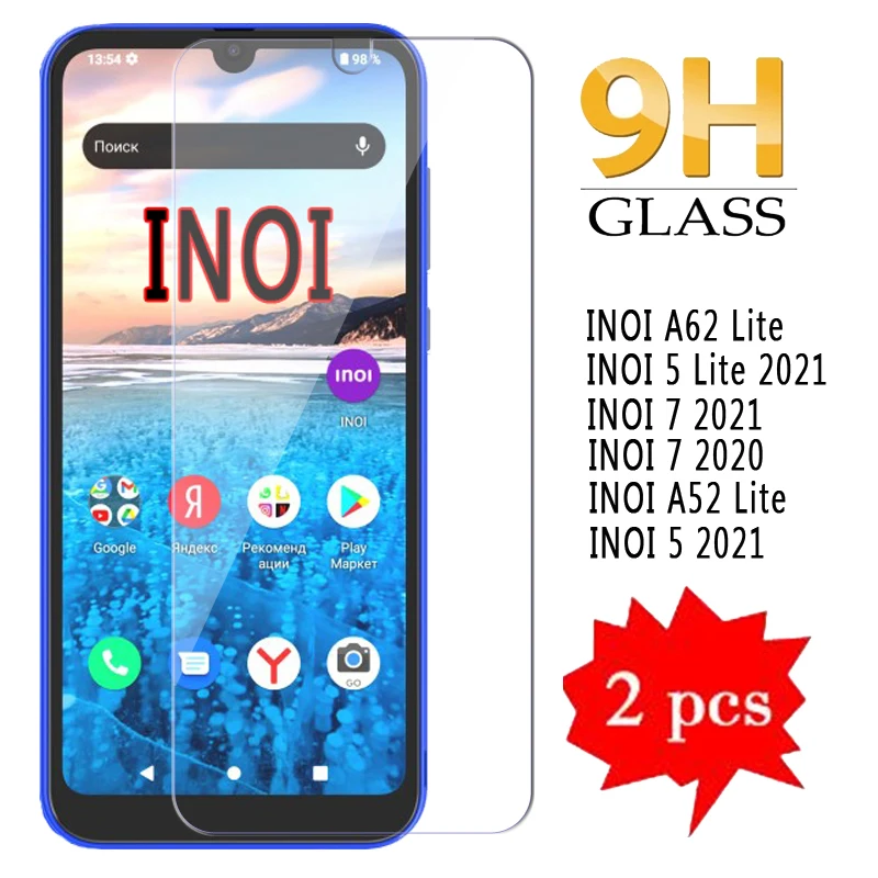 

2-1Pcs Screen Glass For INOI A62 A52 5 Lite 7 2021 2020 Cover Phone Protecto Film For INOI A 52 60 Lite Glass